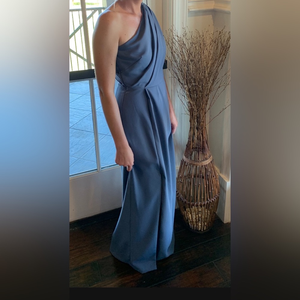 Bridesmaids dress | One shoulder dress with slit | Altered by seamstress